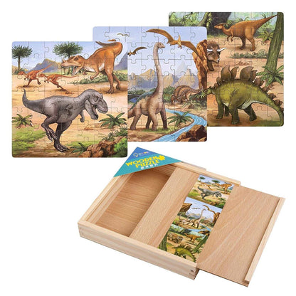 Double-sided Dinosaur Jigsaws 3 in 1 freeshipping - GeorgiePorgy