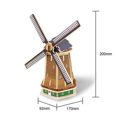 Robotime 3D wooden building puzzle-Dutch Windmill freeshipping - GeorgiePorgy