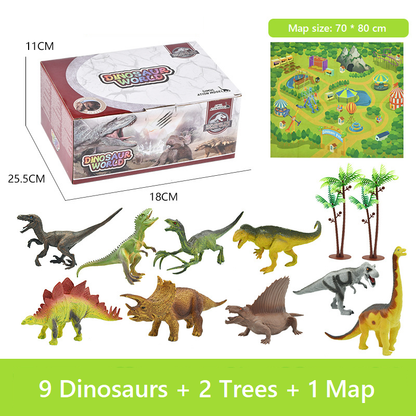 Toy Dinosaur Scenario with Play Mat 12pcs freeshipping - GeorgiePorgy