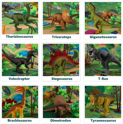 Toy Dinosaur Scenario with Play Mat 12pcs freeshipping - GeorgiePorgy