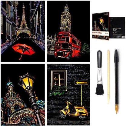 Scratch Art Paper Kit A4 Size freeshipping - GeorgiePorgy