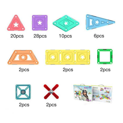 Magspace Magnetic Building Blocks The Perfect Pilot - Soft Glue Star 74pcs freeshipping - GeorgiePorgy