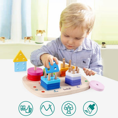 Double-sided Geometric Shape Sorters Game freeshipping - GeorgiePorgy