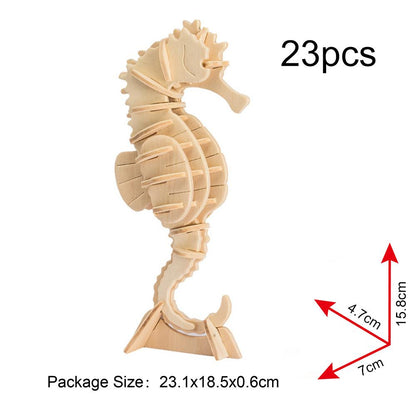 Robotime 3D Wooden Puzzle - JP277 Sea Horse freeshipping - GeorgiePorgy