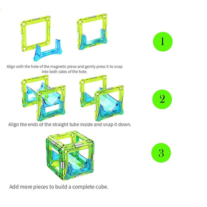 Magspace Magnetic Building Blocks Ball Run Space - Crystal Tube 106pcs freeshipping - GeorgiePorgy