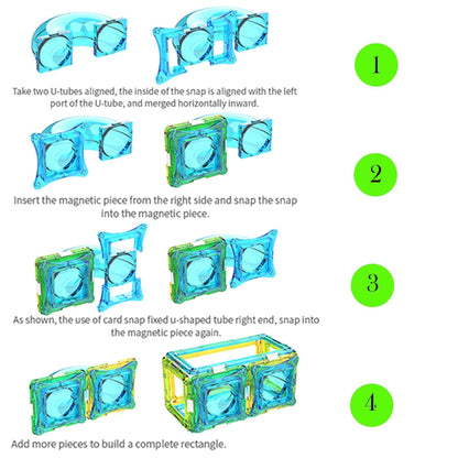 Magspace Magnetic Building Blocks Ball Run Space - Crystal Tube 106pcs freeshipping - GeorgiePorgy